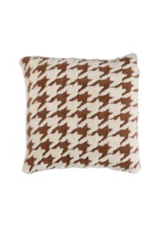 Valentina Houndstooth Cushion Cover  - Brown - thumbnail 1
