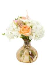 Vintage Style Glass Bud Vase with Marbling - Lightweight Treated Glass - thumbnail 1