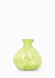 Yellow Glass Vase with Marbling - Lightweight Treated Glass - thumbnail 3