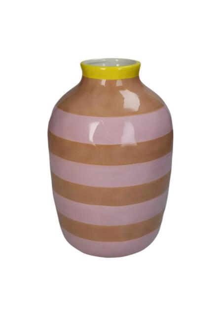Striped Clay and Pink Vase - image 1