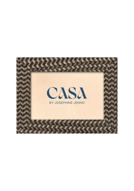 "Black and Brown Marquetry Pattern Photo Frame 6x4""" - image 1