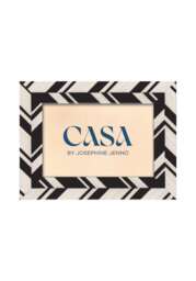"Black and White Marquetry Striped Photo Frame 7x5""" - thumbnail 1