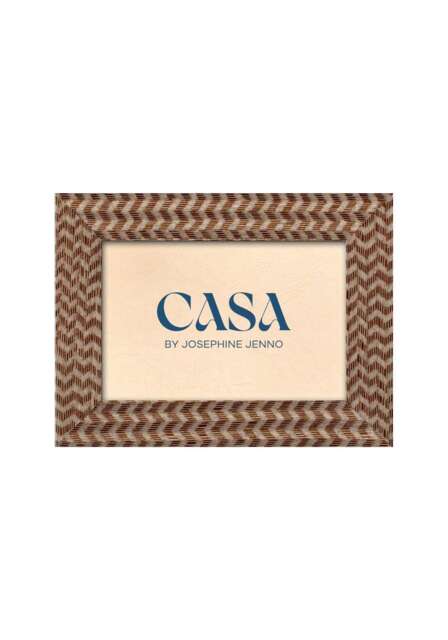 "Brown Marquetry Patterned Photo Frame 6x4""" - image 1