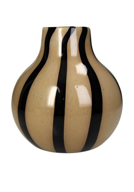 Elegant Brown Two Toned Striped Vase - image 1