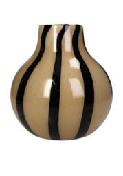 Elegant Brown Two Toned Striped Vase