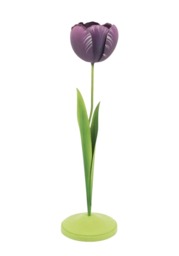 Dahlia Purple Tulip Candleholder - Tole - thumbnail 1