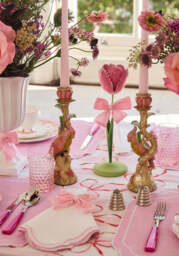 Dahlia Pink Petal Candleholder - Tole - thumbnail 2