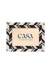 "Black and White Marquetry Striped Photo Frame 6x4""" - thumbnail 3