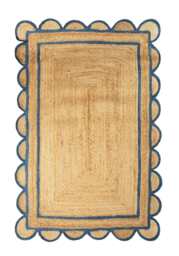Blue Scallop Jute Rug