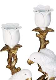 White Parrot On Golden Branches Candle Holders - thumbnail 4