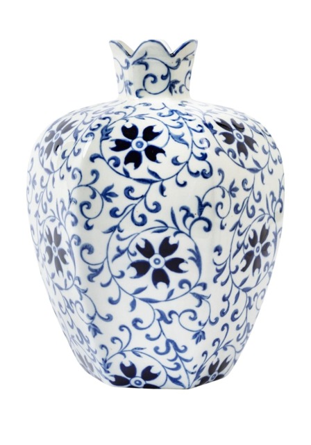Alice Modern Chinese Rounded Porcelain Blossom Delft Vase - image 1