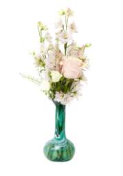 Green Marbled Bud Vase - Lightweight Treated Glass - thumbnail 1