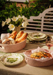 Cotswolds Oval Rattan Basket Pink - Set of 2 - thumbnail 2