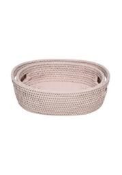 Cotswolds Oval Rattan Basket Pink - Set of 2 - thumbnail 3
