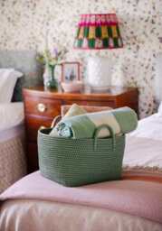 Handy Handwoven Rattan Basket - Green - thumbnail 2