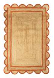 Red Scallop Jute Rug