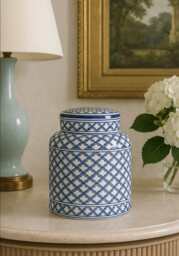 Eleanor Cobalt Trellis Canister - Small - thumbnail 2