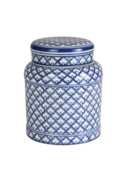 Eleanor Cobalt Trellis Canister - Small - thumbnail 1