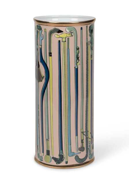 Della Tall Gilded Galerie Porcelain Vessel - image 1
