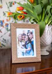 "Brown Marquetry Patterned Photo Frame 7x5""" - thumbnail 2