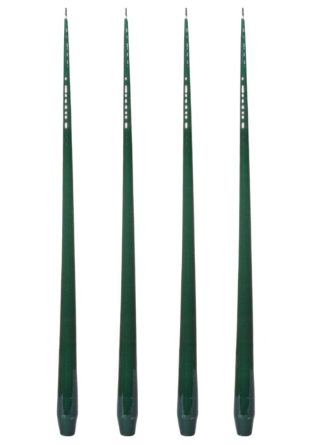 Aurora Tall Slender Taper Candles - Green - image 1