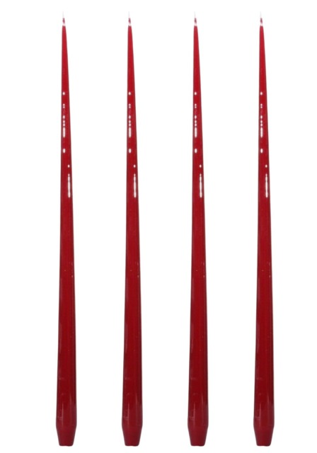 Aurora Tall Slender Taper Candles - Red - image 1