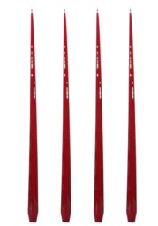 Aurora Tall Slender Taper Candles - Red - thumbnail 1