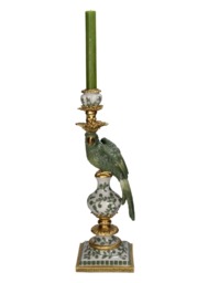 Regal Green Parrot Large Candlestick 39cm - thumbnail 1