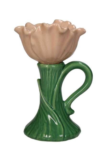 Blossom Glow Peach Porcelain Candleholder - image 1