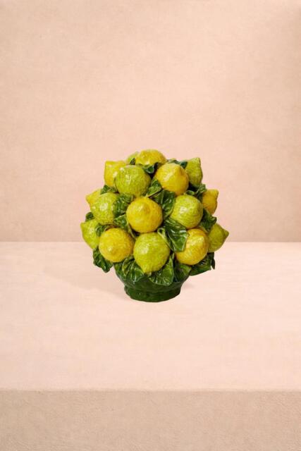 Capri Mid-Century Style Ceramic Lemon Basket - image 1