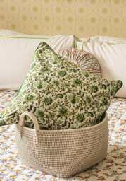 Handy Handwoven Rattan Basket - White - thumbnail 2