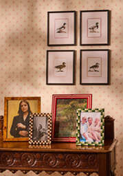 "Bird's Eye Maple Style Marquetry Frame 7.8 X 9.8"" Wall and Desk" - thumbnail 2