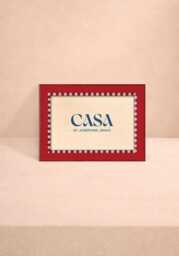 "Red and White Striped Marquetry Photo Frame 7x5""" - thumbnail 1