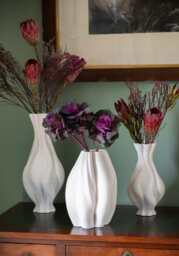 Emilie White Ceramic Vase - thumbnail 2