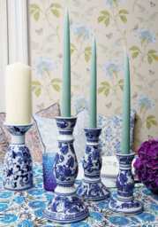 Anna Blue Delft Candle Holder Medium - Set of 2 - thumbnail 3