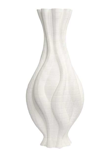 Emilie Tall White Twisted Ceramic Vase - image 1