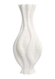 Emilie Tall White Twisted Ceramic Vase - thumbnail 1