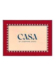 "Red and White Striped Marquetry Photo Frame 7.8 X 9.8"" Wall and Desk"