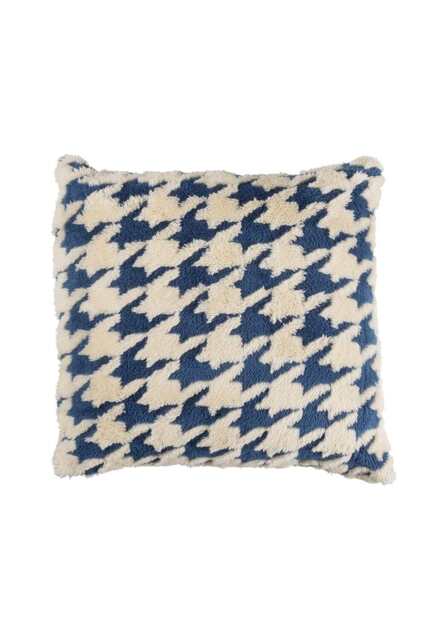 Valentina Houndstooth Check Cushion Cover - Blue - image 1