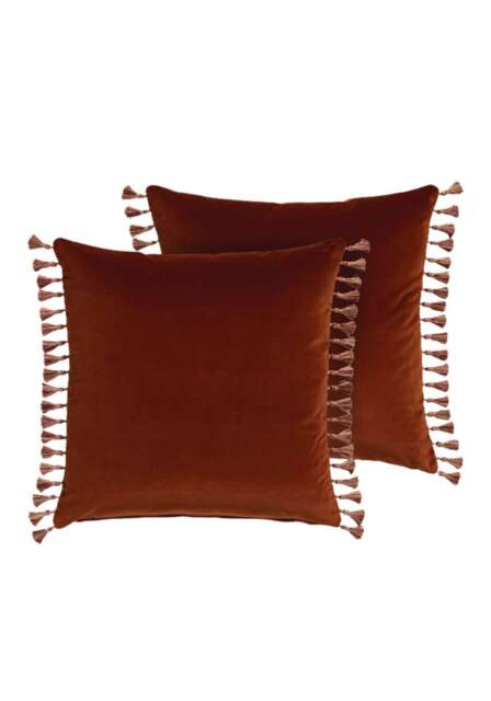 Burgandy Velvet Cushion Cover - With Tassels! - image 1