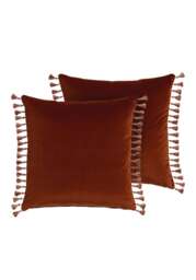 Burgandy Velvet Cushion Cover - With Tassels! - thumbnail 1