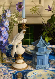 White & Gold Parrot Candle Holder - thumbnail 2