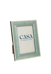 "Beautiful Blue Marquetry Photo Frame with White Stripe 6x4""" - thumbnail 1