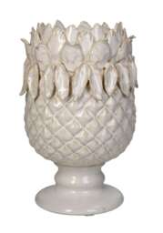 White Pineapple Vase - Hand Crafted, Playful and Minimal - thumbnail 1