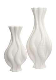 Emilie White Twisted Ceramic Vase - thumbnail 3