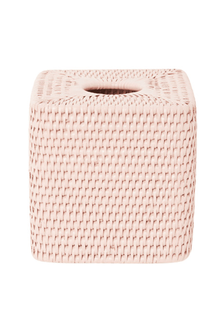 Rattan Tissue Box Cover - Pink - image 1