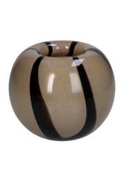 Rounded Striped Two Toned Brown Vase - thumbnail 3