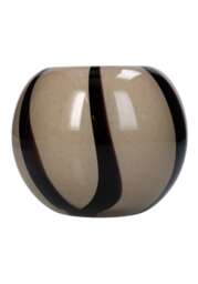 Rounded Striped Two Toned Brown Vase - thumbnail 1