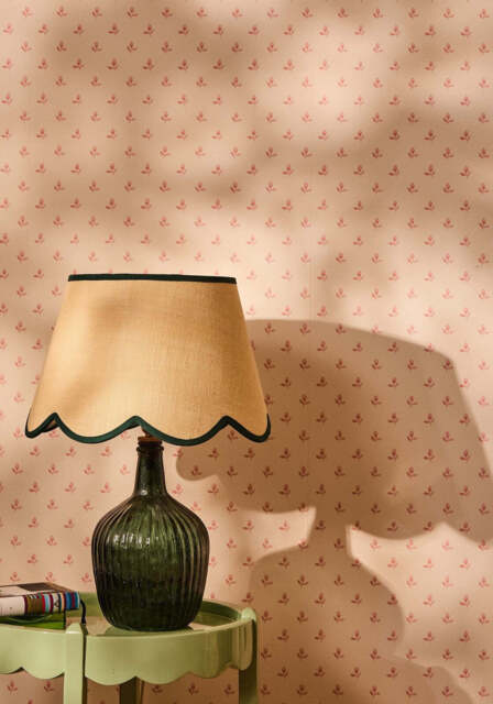 Green Petal Jute Scallop Lampshade - image 1