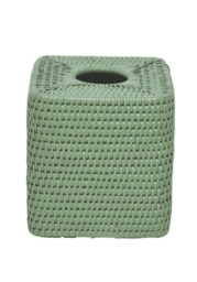 Rattan Tissue Box Cover - Green - thumbnail 1